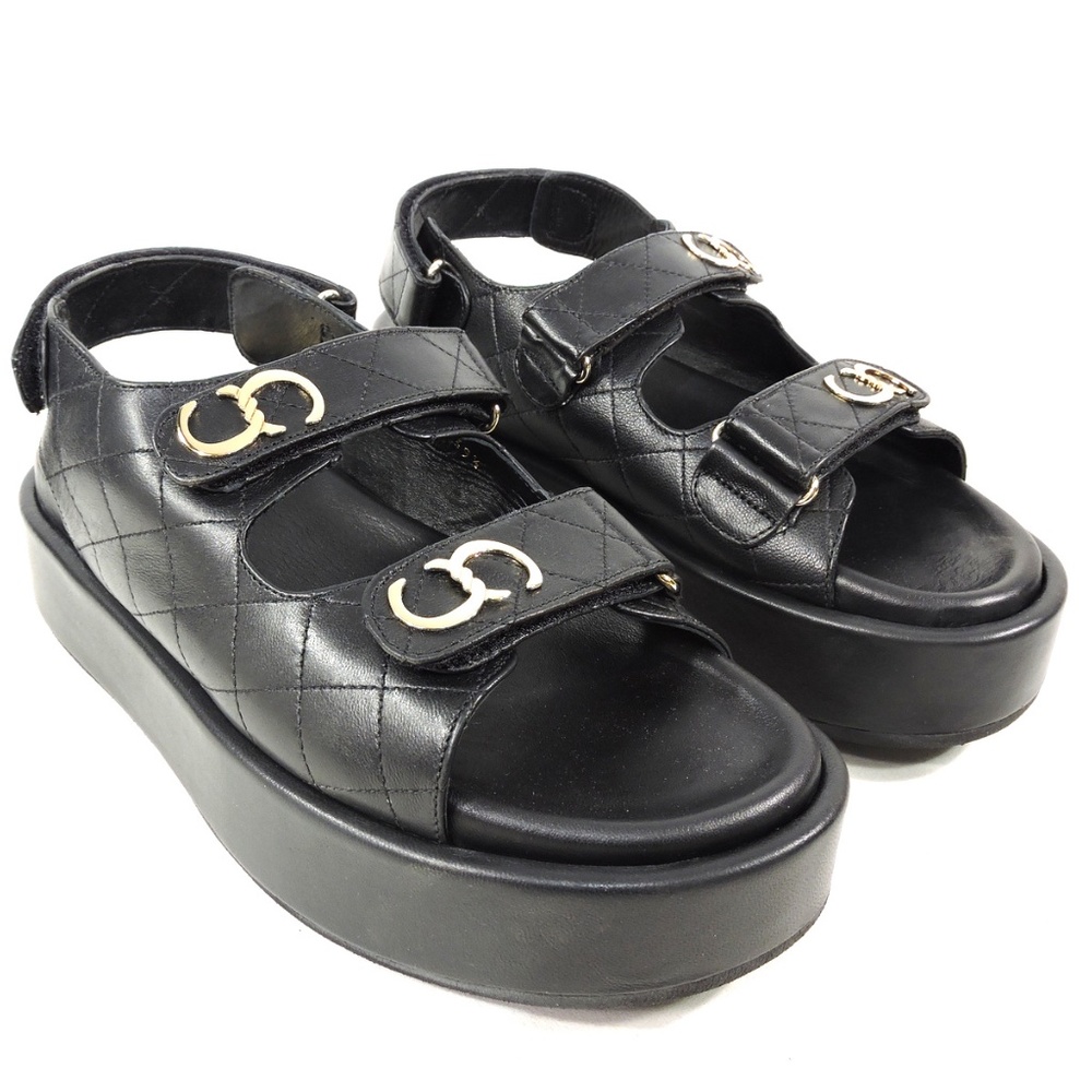 CASADEI 🇮🇹 WOMENS BLACK SOFT LEATHER SUMMER PLATFORM SANDALS - Picture 2 of 8